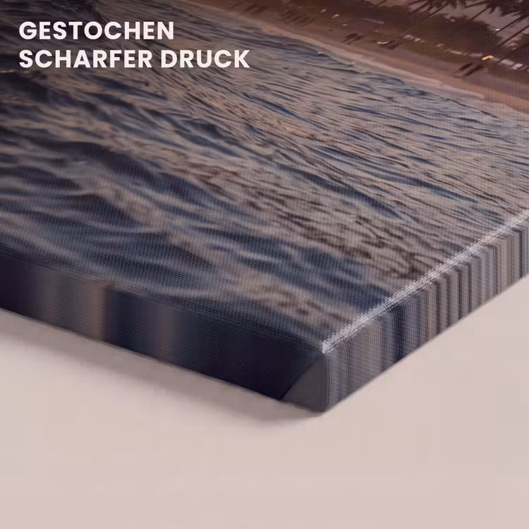 Zee - Golven - Zonsondergang - Kust - Goud canvas 2cm klein -closeup_print_DE