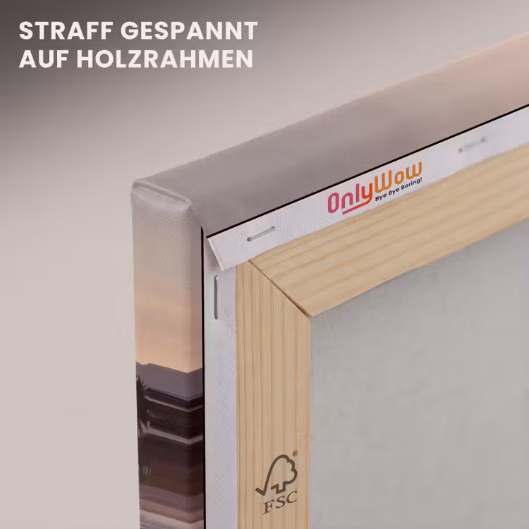 Zee - Golven - Zonsondergang - Kust - Goud canvas 2cm klein -uniquesellingpoint_afwerking-onlywow_DE