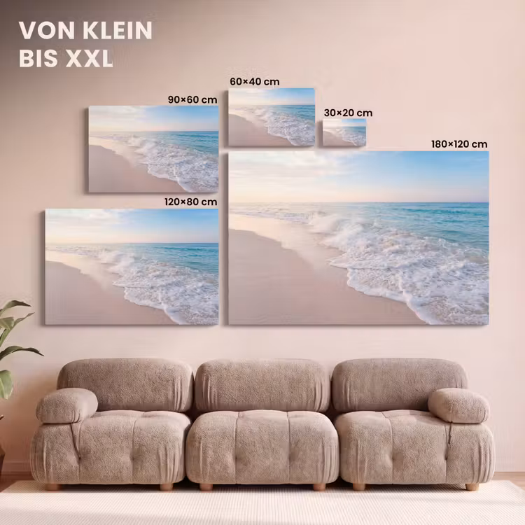 Zee - Golven - Strand - Natuur - Wit canvas 2cm klein -Xsfeer8_DE