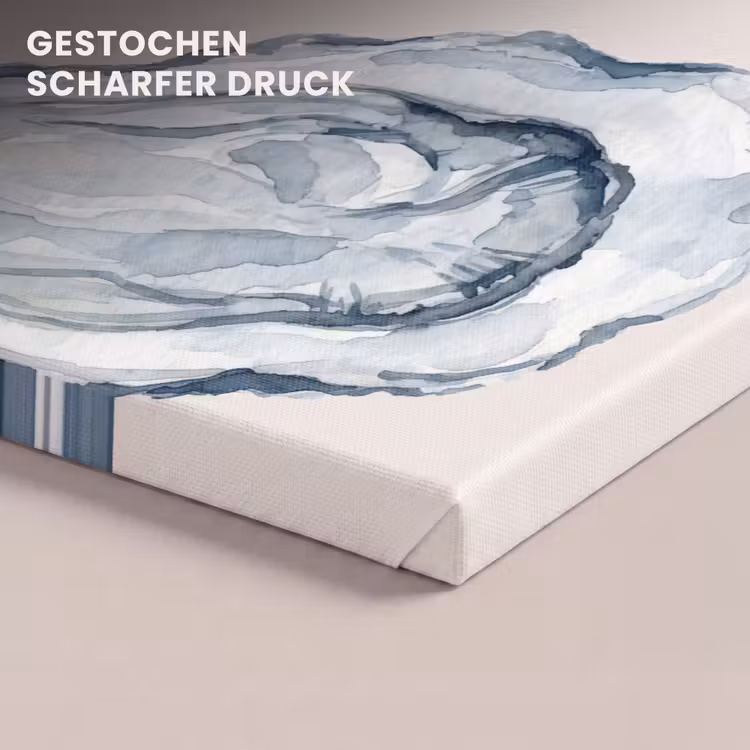 Zeeleven - Oester - Aquarel - Minimalistisch - Blauw canvas 2cm klein -closeup_print_DE