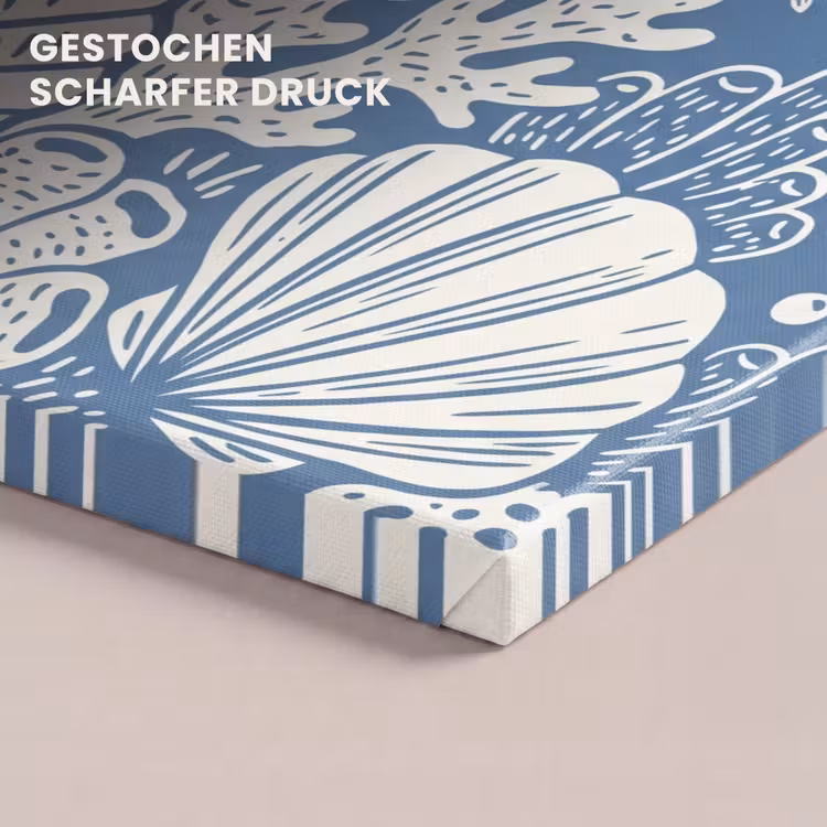 Zeeleven - Koraal - Schelp - Vis - Illustratie - Onderwater canvas 2cm klein -closeup_print_DE