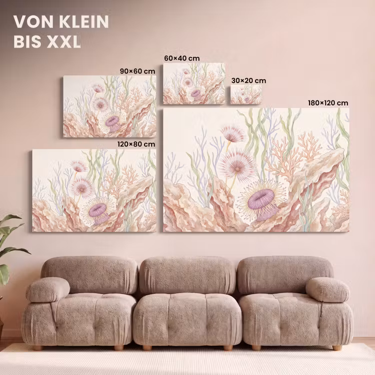 Zeeleven - Koraal - Onderwater - Illustratie - Kleurrijk canvas 2cm klein -Xsfeer8_DE