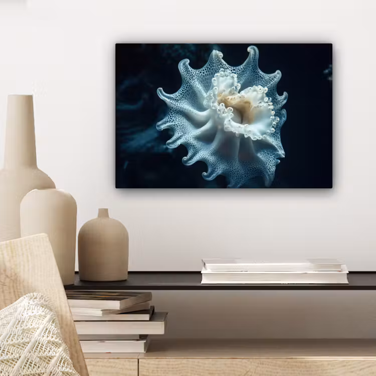 Zeewezen - Wit - Golven - Water canvas 2cm klein -closeup_print_DE