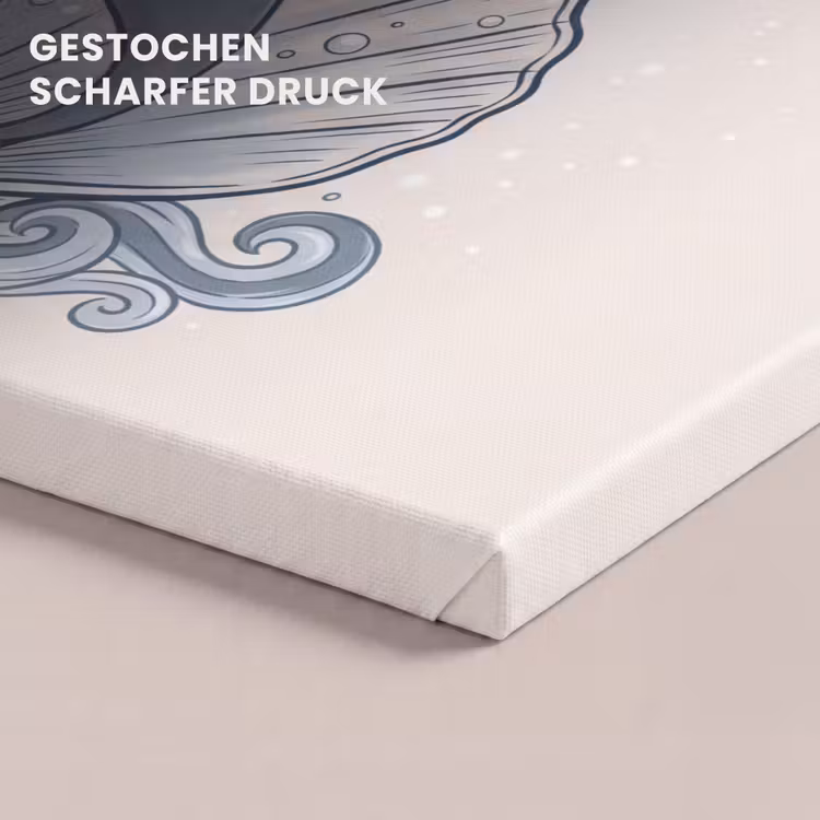 Zeemeermin - Schelp - Zee - Fantasie - Blauw canvas 2cm klein -closeup_print_DE