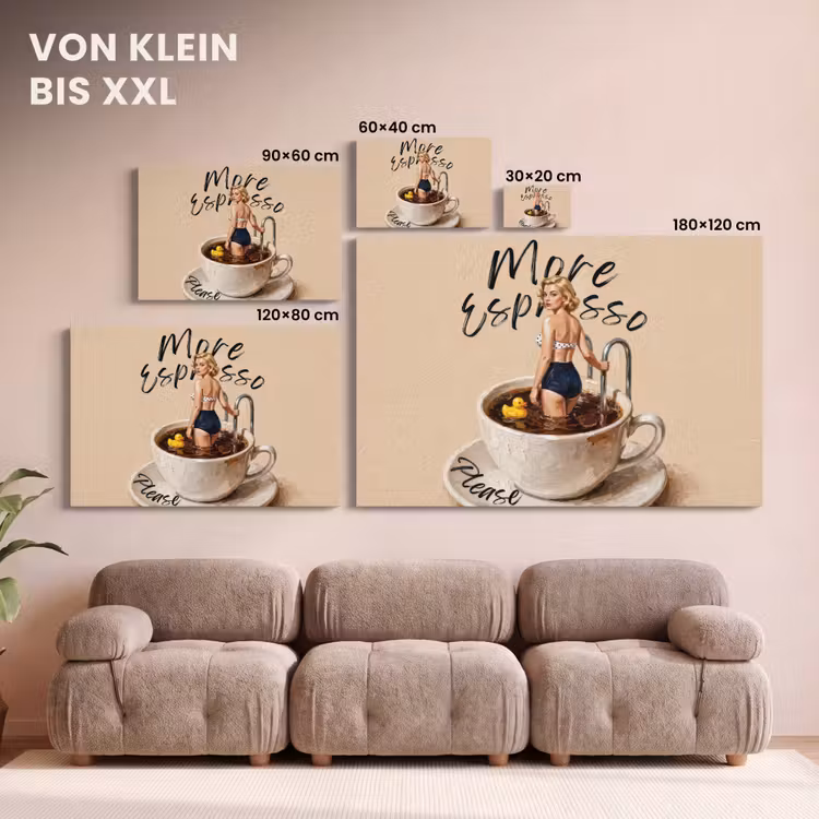 More espresso - Koffie - Eend canvas 2cm klein -Xsfeer8_DE