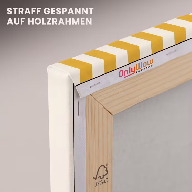 More coffee - Geel - Paars - Strepen - Mok canvas 2cm klein -uniquesellingpoint_afwerking-onlywow_DE