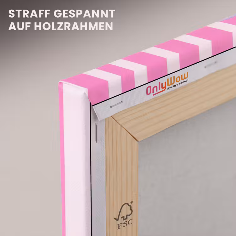More coffee - Roze - Paars - Strepen - Mok canvas 2cm klein -uniquesellingpoint_afwerking-onlywow_DE
