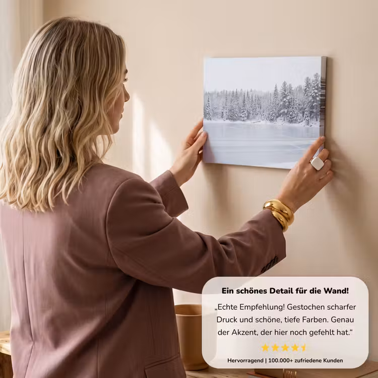 Meer - Dennen - IJs - Winter - Rustgevend canvas 2cm klein -sfeer3