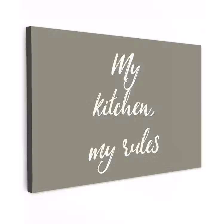 My kitchen, my rules - Spreuken - Quotes canvas 2cm klein -z3d