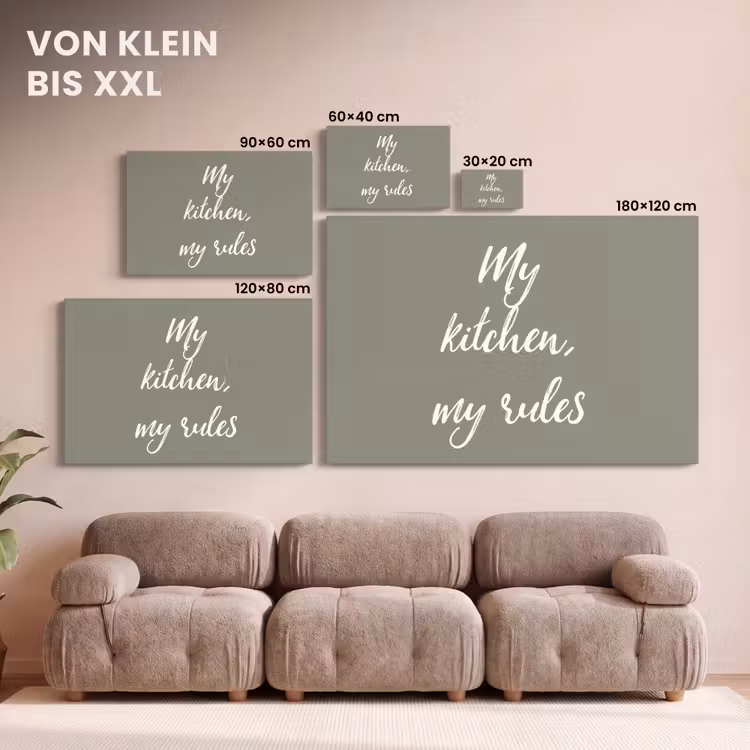 My kitchen, my rules - Spreuken - Quotes canvas 2cm klein -Xsfeer8_DE