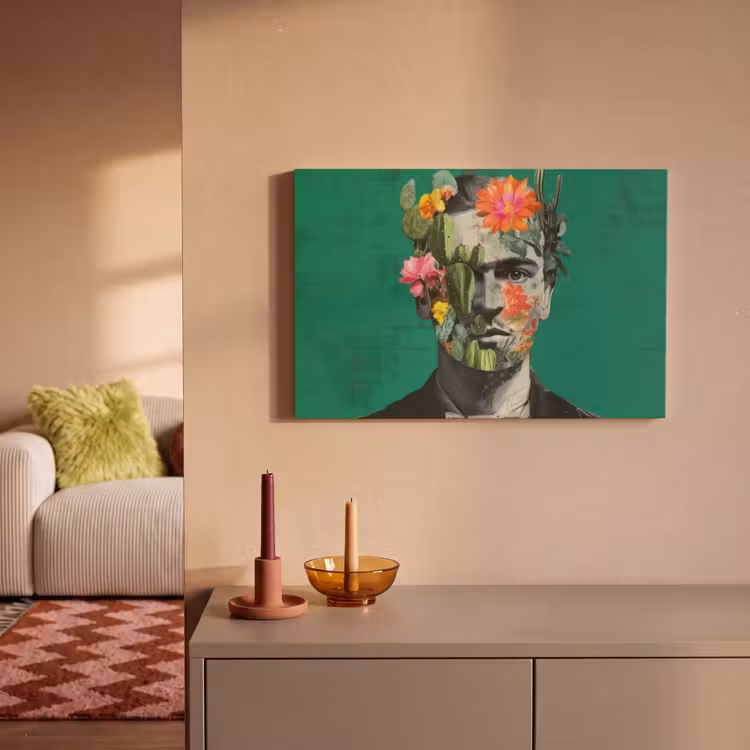 Man - Planten - Groen canvas 2cm klein -sfeer1