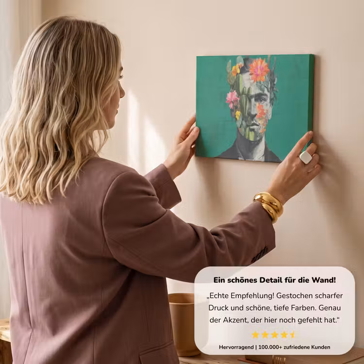 Man - Planten - Groen canvas 2cm klein -sfeer3