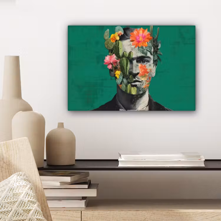 Man - Planten - Groen canvas 2cm klein -sfeer6