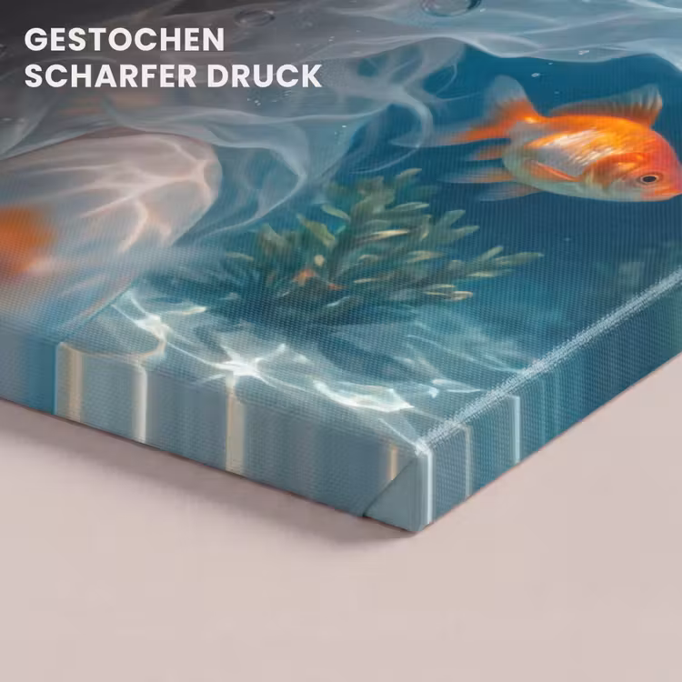 Mens - Onderwater - Vis - Modern - Blauw canvas 2cm klein -closeup_print_DE