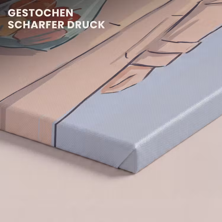 Mensen - Boodschappen - Stadsleven - Modern - Kleurrijk canvas 2cm klein -closeup_print_DE
