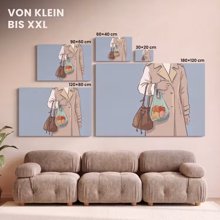 Mensen - Boodschappen - Stadsleven - Modern - Kleurrijk canvas 2cm klein -Xsfeer8_DE