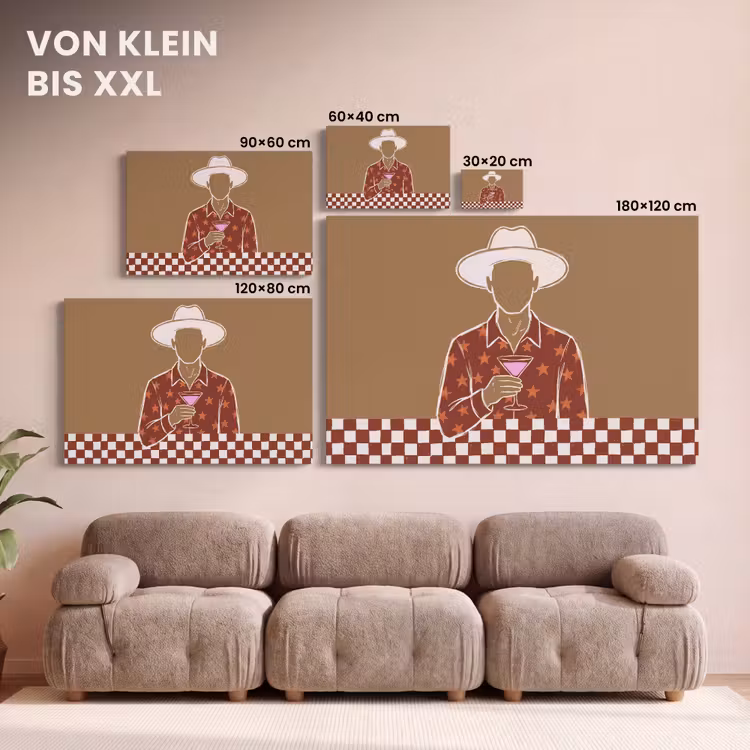 Mensen - Hoed - Cocktail - Abstract - Modern canvas 2cm klein -Xsfeer8_DE