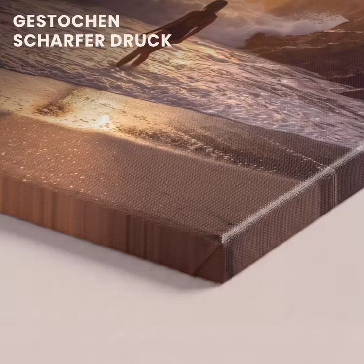 Mensen - Oceaan - Zonsondergang - Kust - Goud canvas 2cm klein -closeup_print_DE