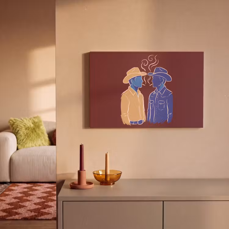 Mensen - Profiel - Sigaret - Abstract - Kunst canvas 2cm klein -sfeer1
