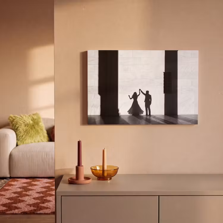 Mensen - Schaduw - Dans - Zwart-wit - Liefde canvas 2cm klein -sfeer1