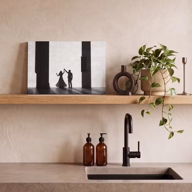 Mensen - Schaduw - Dans - Zwart-wit - Liefde canvas 2cm klein -sfeer3