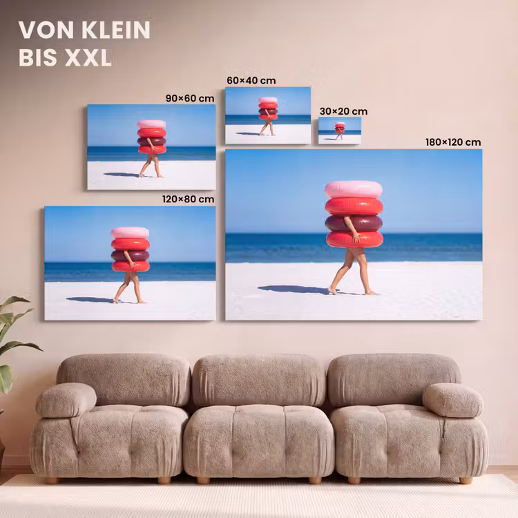 Mensen - Strand - Zomer - Recreatie - Kleurrijk canvas 2cm klein -Xsfeer8_DE