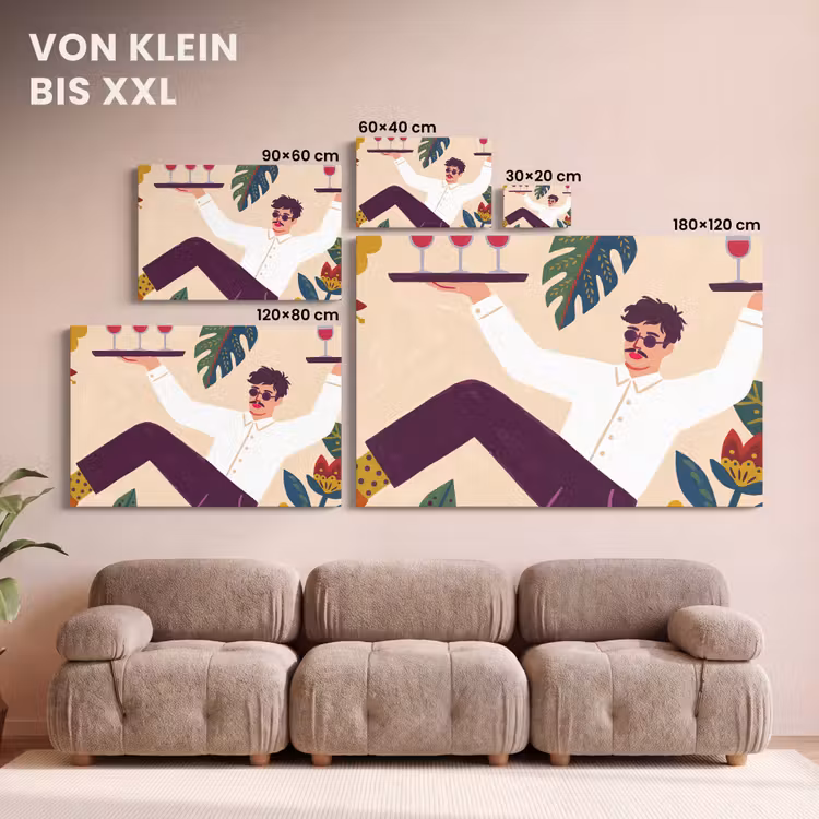 Mensen - Dienblad - Eten - Modern - Kleurrijk canvas 2cm klein -Xsfeer8_DE