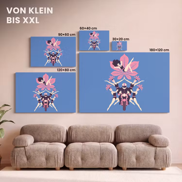 Mensen - Dans - Motor - Retro - Roze canvas 2cm klein -Xsfeer8_DE