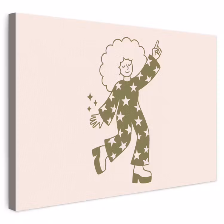 Mensen - Dansend - Feest - Vintage - Groen canvas 2cm klein -3d