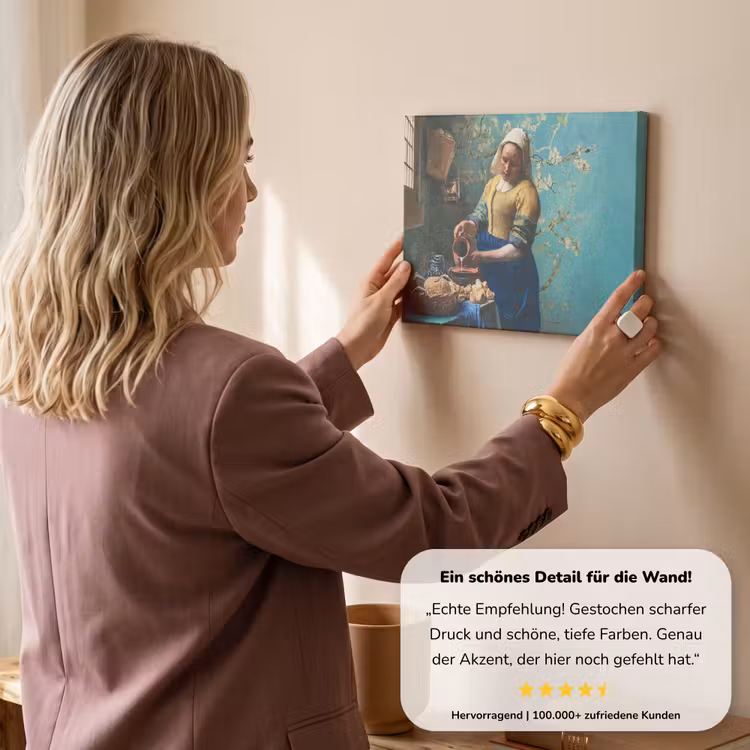 Melkmeisje - Amandelbloesem - Van Gogh - Vermeer - Schilderij - Oude meesters canvas 2cm klein -Xsfeer7_DE