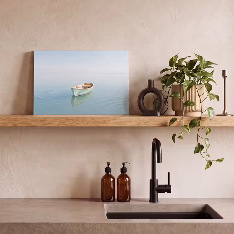 Minimalistisch - Boot - Zee canvas 2cm klein -sfeer3