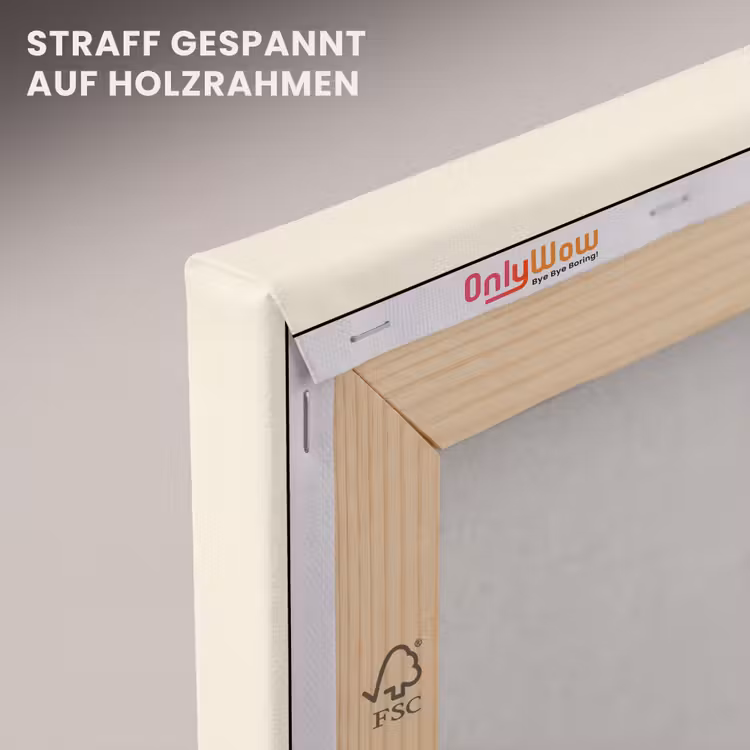 Minimalistisch - Gezicht - Hand - Oranje - Blauw canvas 2cm klein -uniquesellingpoint_afwerking-onlywow_DE