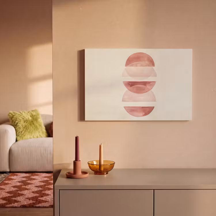 Minimalistisch - Cirkels - Roze canvas 2cm klein -sfeer1