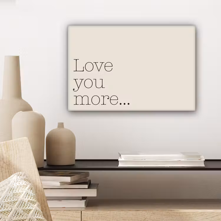 Minimalistisch - Love - Beige canvas 2cm klein -closeup_print_DE