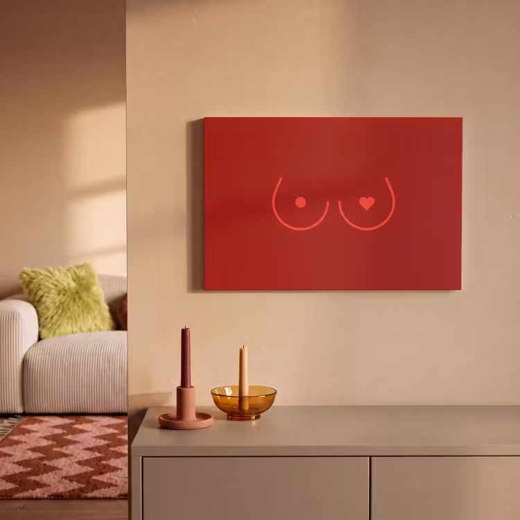 Minimalistisch - Lijnillustratie - Rood canvas 2cm klein -sfeer1