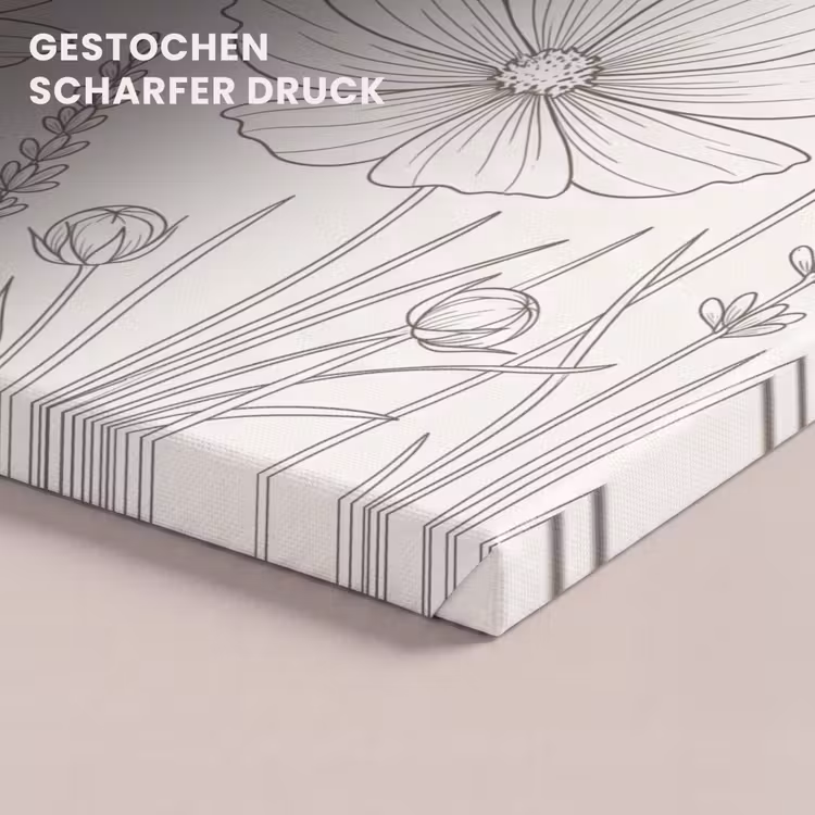 Minimalistisch - Modern - Bloemen - Beige canvas 2cm klein -uniquesellingpoint_afwerking-onlywow_DE