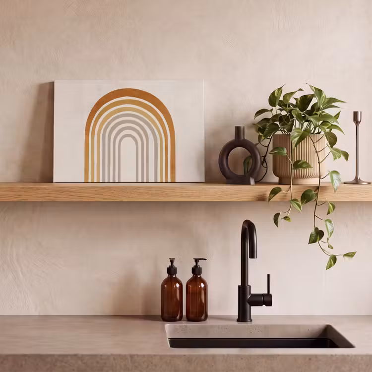 Minimalistisch - Boog - Lijnen - Beige canvas 2cm klein -sfeer6