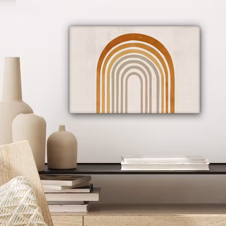 Minimalistisch - Boog - Lijnen - Beige canvas 2cm klein -closeup_print_DE