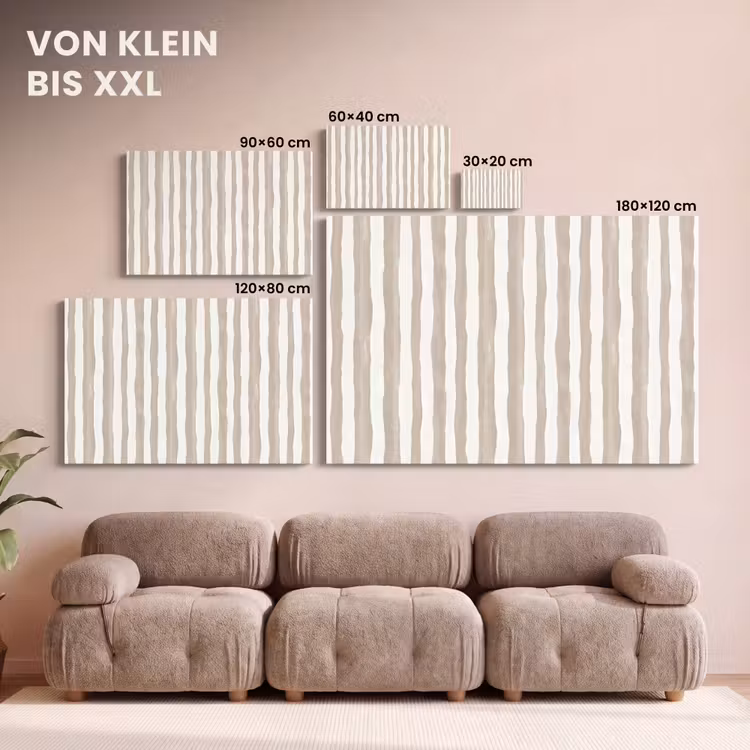 Minimalistisch - Strepen - Beige canvas 2cm klein 34 -Xsfeer8_DE