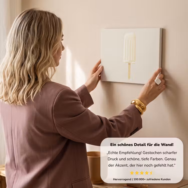 Minimalistisch - Waterijsje - Stokje - Beige canvas 2cm klein -Xsfeer7_DE