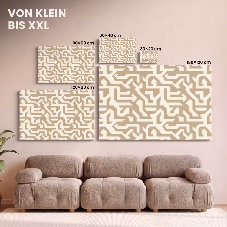 Modern - Abstract - Beige canvas 2cm klein 34 -Xsfeer8_DE