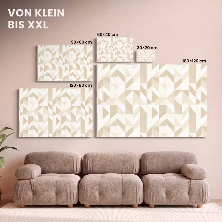 Modern - Abstract - Beige canvas 2cm klein 34 -Xsfeer8_DE