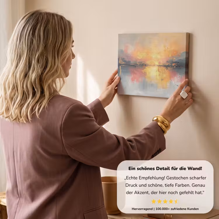 Modern - Abstract - Goud - Roze canvas 2cm klein -sfeer3
