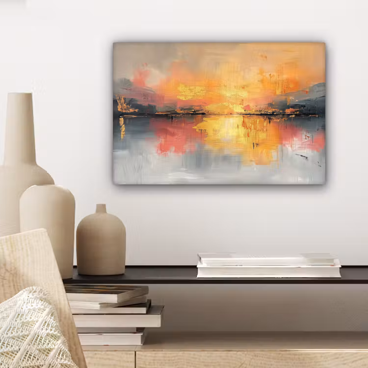 Modern - Abstract - Goud - Roze canvas 2cm klein -sfeer6