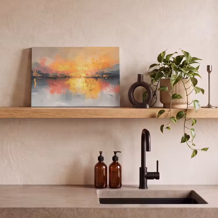 Modern - Abstract - Goud - Roze canvas 2cm klein -closeup_print_DE
