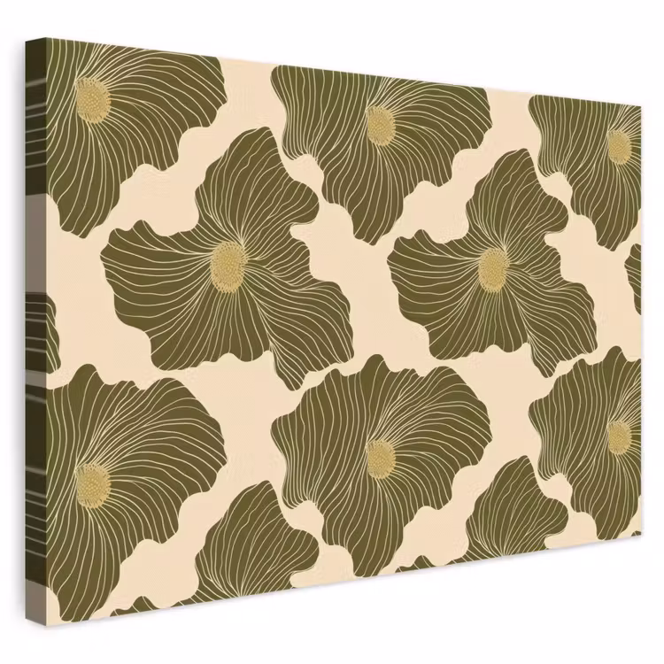 Modern - Abstract - Groen canvas 2cm klein 34 -3d