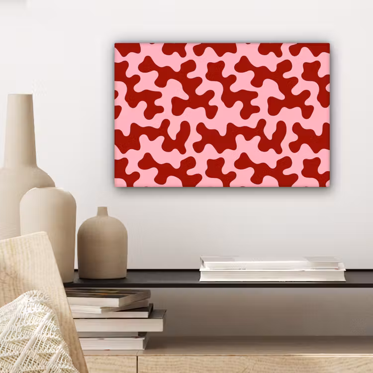Modern - Abstract - Rood canvas 2cm klein 34 -closeup_print_DE
