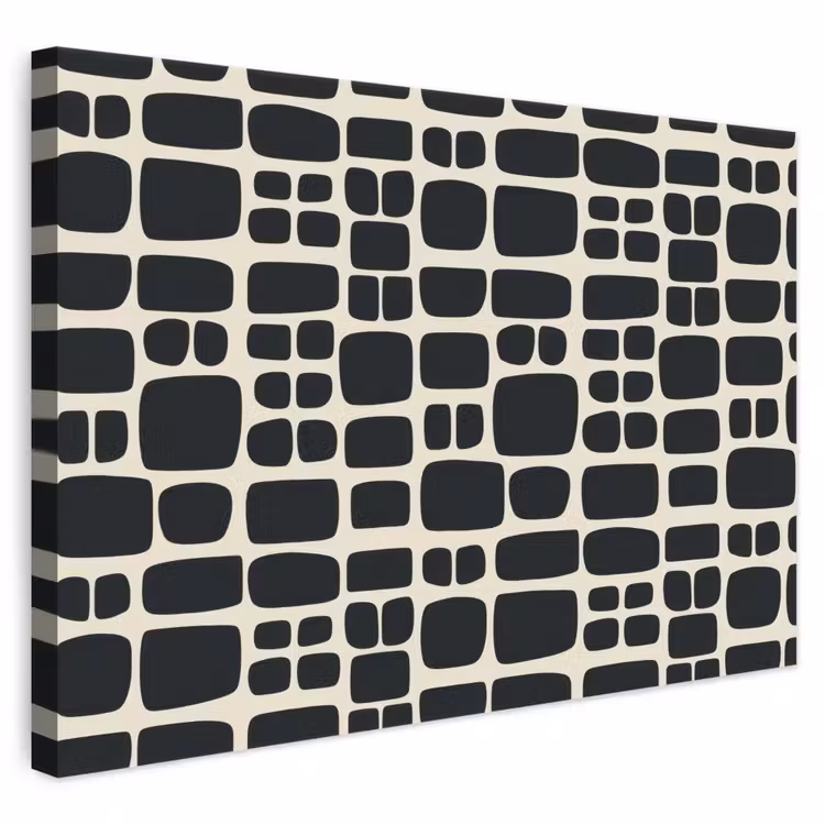 Modern - Organisch - Zwart canvas 2cm klein 34 -3d