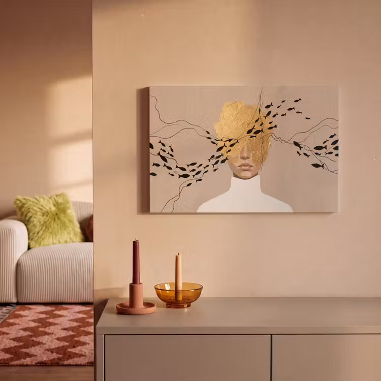 Modern - Vrouw - Goud canvas 2cm klein -sfeer1