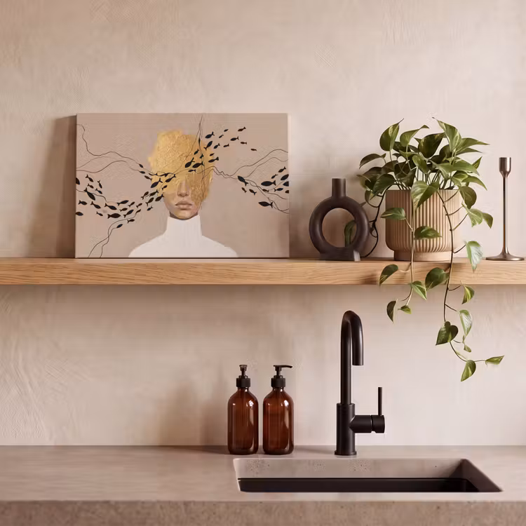 Modern - Vrouw - Goud canvas 2cm klein -closeup_print_DE